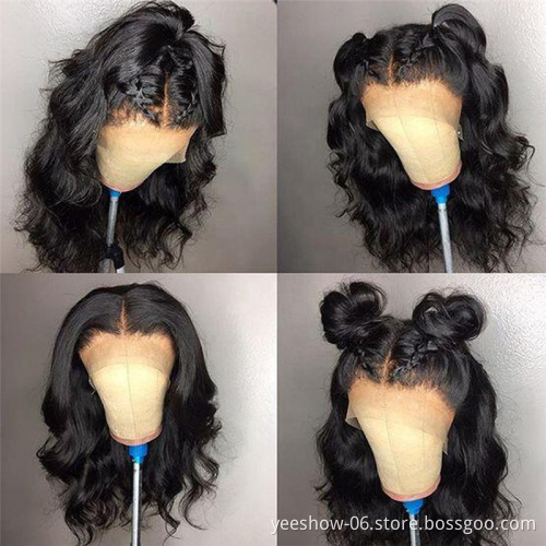 10A Grade Virgin Hair Peruvian  body wave Curly Wig Cuticle Aligned Swiss Lace Front Closure Peruvian  Human Hair Wig